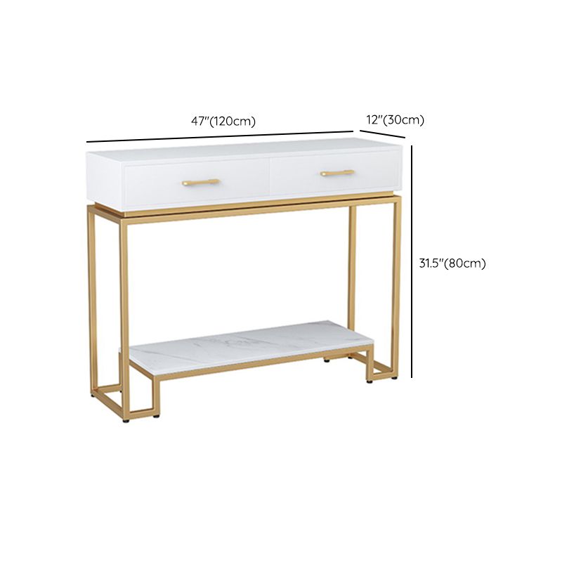 Rectangle Shape Contemporary Console Table 2 Drawers Wood Console Sofa Table