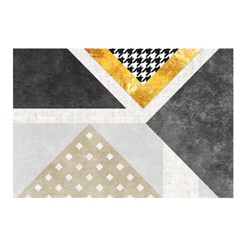 Light Gray Graphic Rug Polyester Simple Rug Washable Rug for Living Room