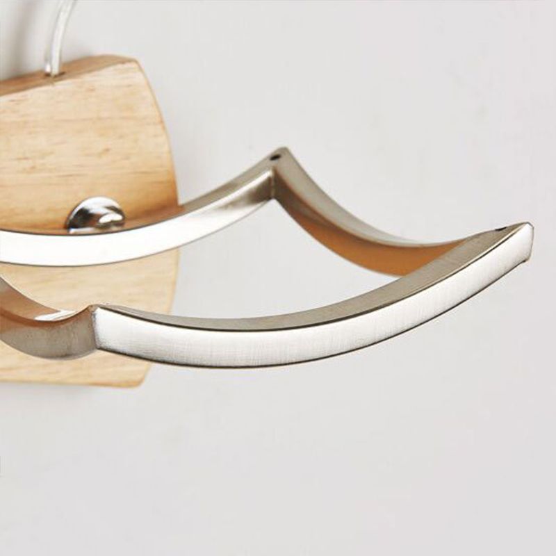 1 Lichte houten muurlicht SCONCE Moderne bolvormig slaapkamer wand gemonteerd verlichtingsarmatuur