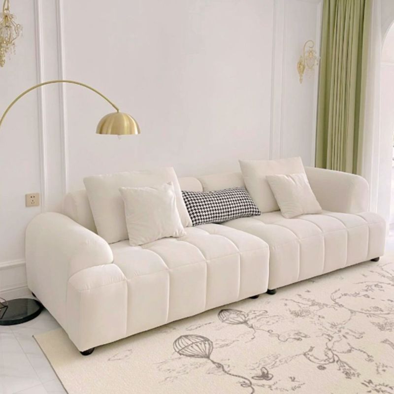 Scandinavian Recessed Arm Sofa 28.7" H Blocks Sofa with Pillows