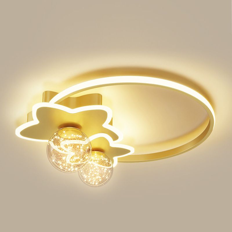 Plafondlamp met metalen kap, eenvoud-stijl LED-plafondmontageverlichting voor slaapkamer