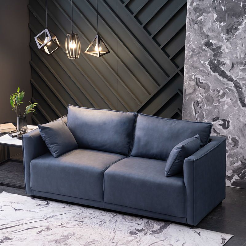 Loose Back 29.5" H Seating Square Arm Contemporary Sofa for Living Room