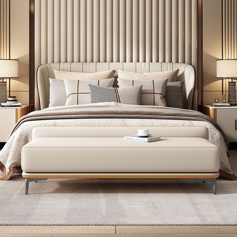 Modern Style Cushioned Seating Bench Rectangle Entryway and Bedroom Bench