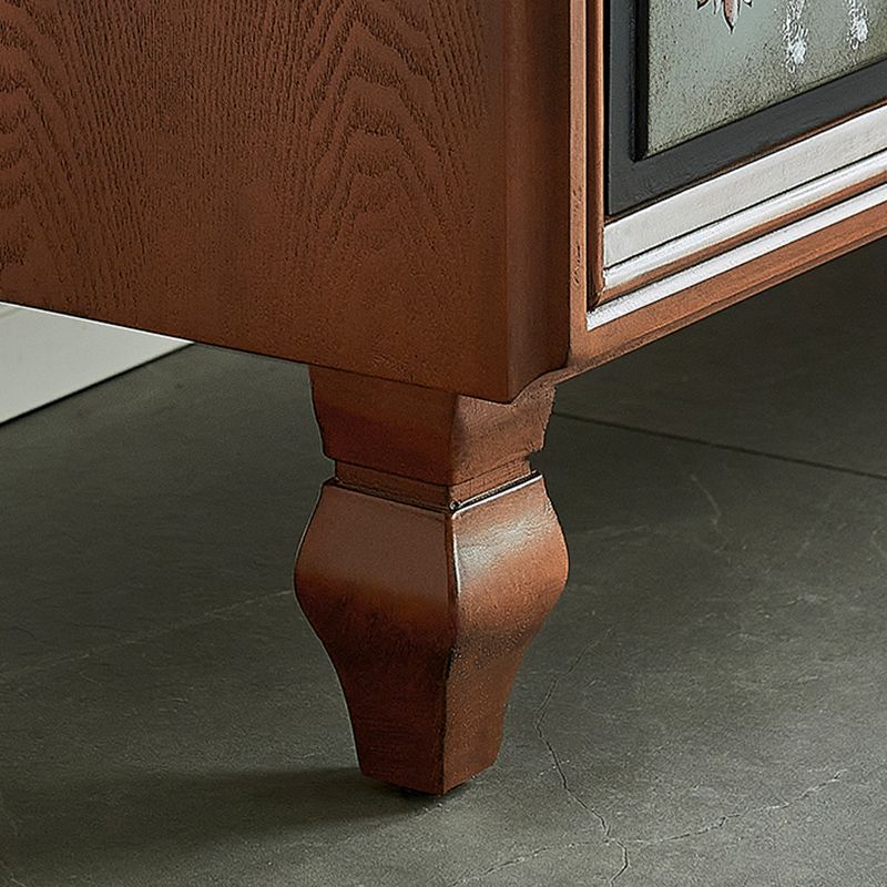 Traditional Style Brown Chest Solid Wood Storage Chest Dresser with Multi Drawers