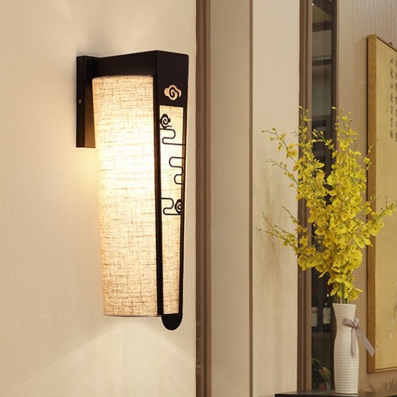 Black Cloud/Trellis/Linear Wall Lighting Traditional 1 Light Corridor Sconce with Cylinder Shade