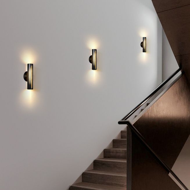 Buisvormige trapwand sconce licht metallic 2-bulb postmoderne wand gemonteerd lamp