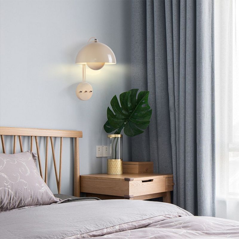 Metal Dome Shape Wall Light Modern Style 1 Light Wall Light Sconces