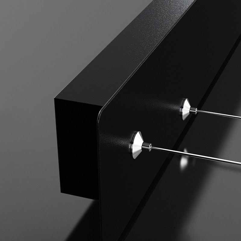 Linear Dinning Room Over Island Lighting Metal LED Modern Hanging Island Light in Black