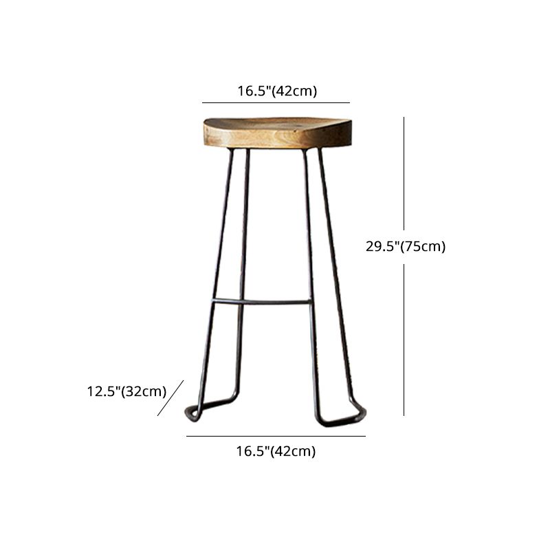 Taburete de bar industrial sin respaldo y sin brazos Taburete de mostrador de madera