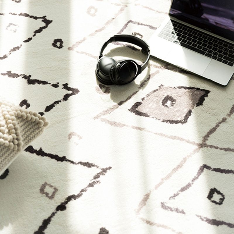 Beige moderner Teppich Polyester Muster Innenblatt Teppich Resistent Teppich für Wohnzimmer