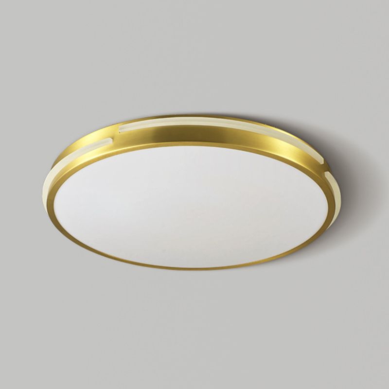 Drum Shape Metalen Plafond Verlichting Moderne Minimalistische Stijl LED Woonkamer Flush Lamp in Goud