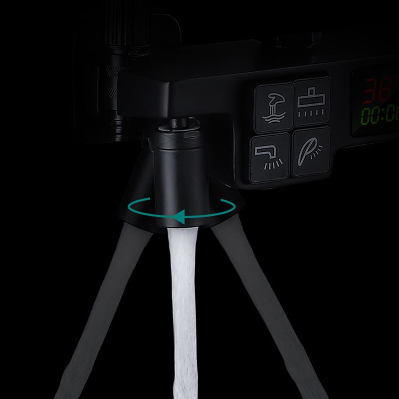 Modern Pressure Balanced Diverter Valve Shower Faucet Square Shower System on Wall