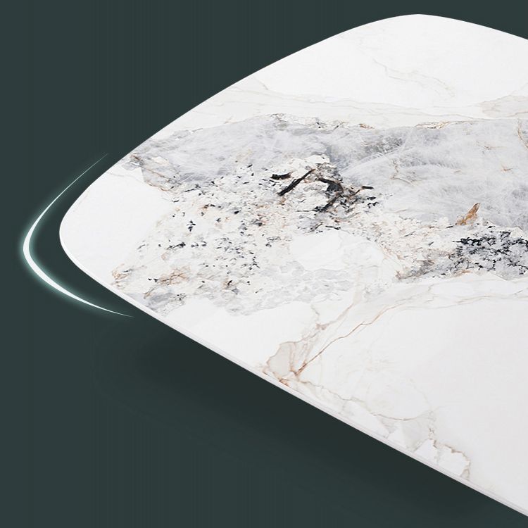 Stone Dining Table Set 1/4/5/7 Pcs Modern Dining Table with Armless Chairs