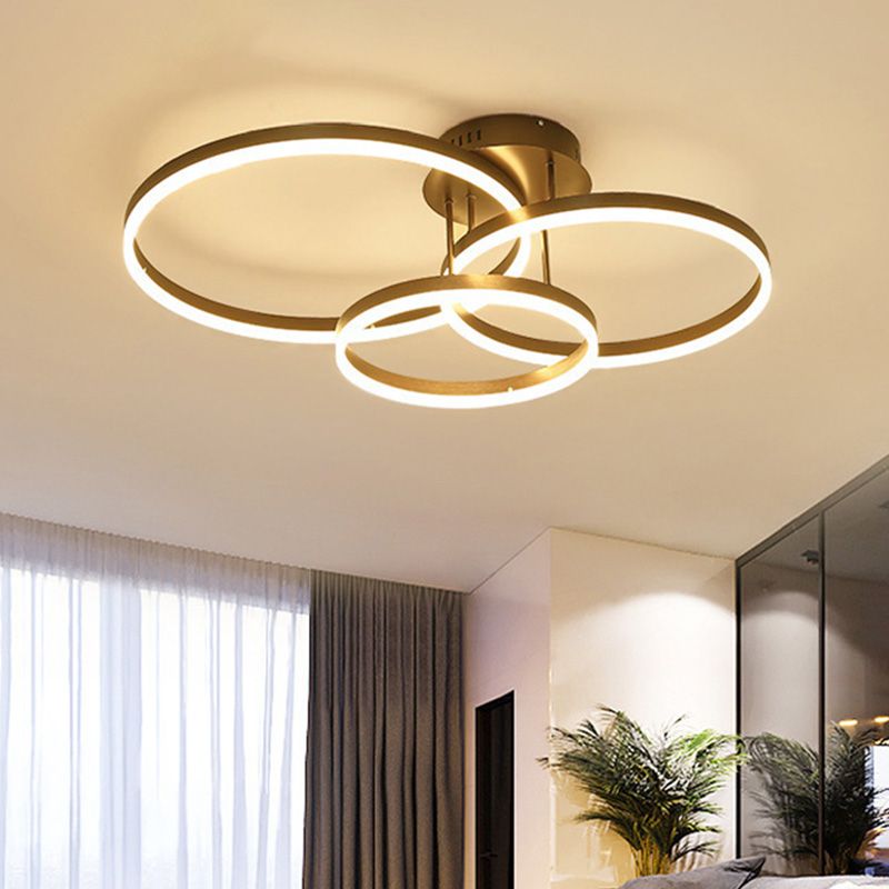 Nordic Slender Circle Flush Mount Ceiling Light Fixtures for Living Room Bedroom