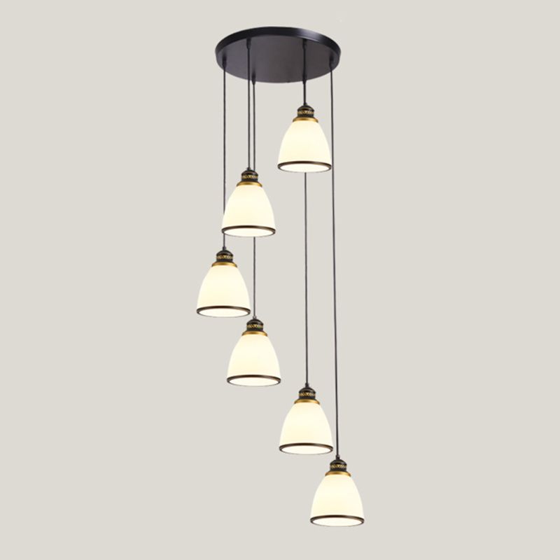Geometrischer Schattenstreppenhänke Lichtglas zeitgenössischer Multi -Licht -Anhänger