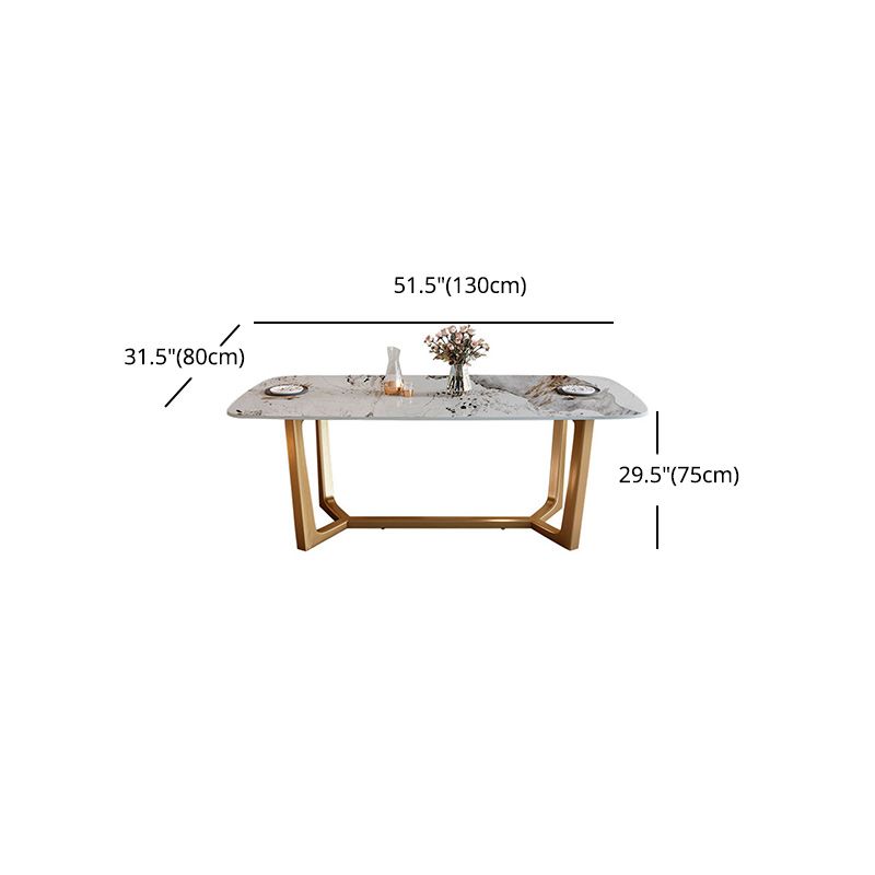 Glam 1/2/7 Pieces Dining Table Set with Sintered Stone Top Stainless Steel Dinette Set