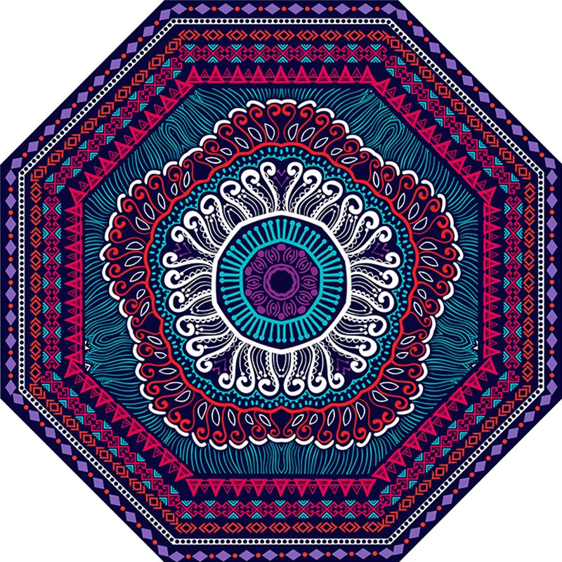 Fancy Geometric Print Rug Multi Colored Polyster Indoor Rug Easy Care Pet Friendly Washable Area Rug for Bedroom