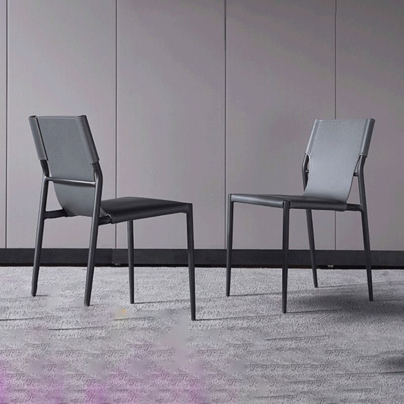 Modern Style Side Chair Leather Dining Chair with 4 Legs for Home Use
