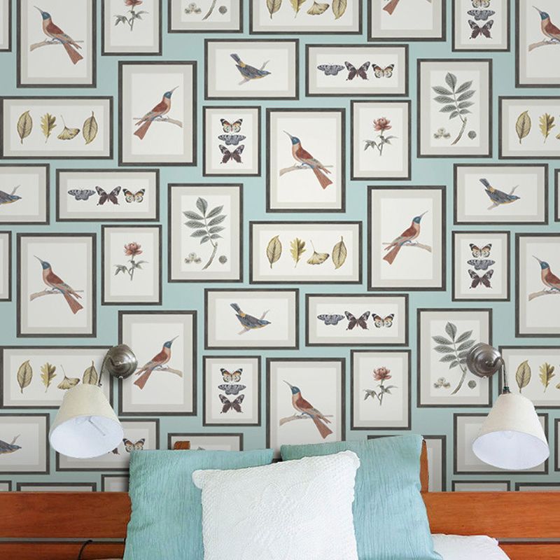 Flower and Bird Wallpaper Photo Frame 20.5"W x 33'L Non-Pasted Water-Resistant Wall Decor