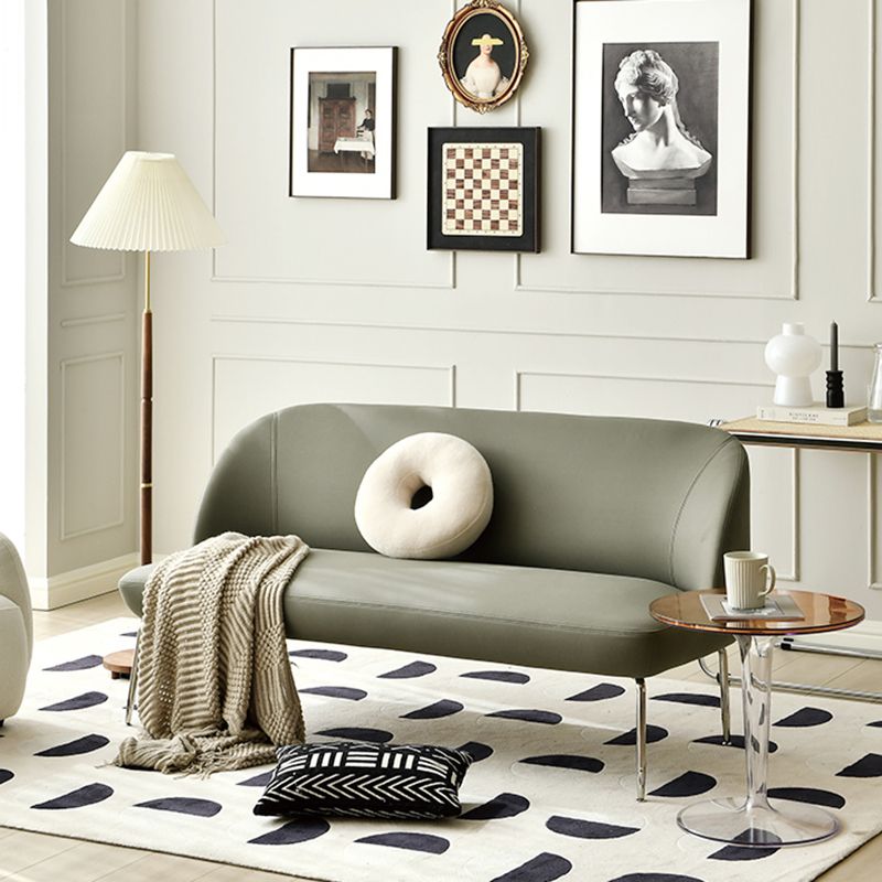 Modern 2/3-seater Settee Faux Leather Stain Resistant Sofa with Metal Legs