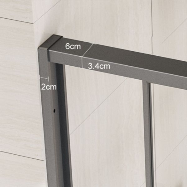 Matte Gray Bypass Shower Door Full Frame Tempered Glass Shower Door