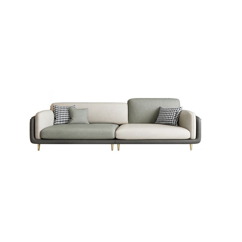 Contemporary 34.65" H Faux Leather Square Arm Sofa for Living Room