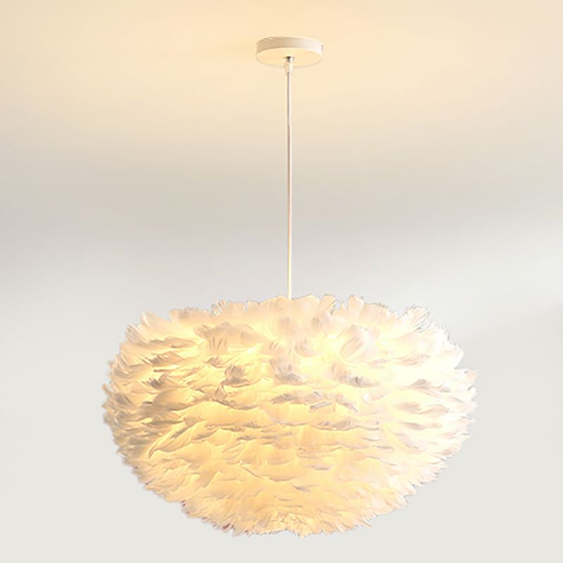 Goose Feather Pendant Light Nordic Modern Living Room Ceiling Hanging Light Fixture