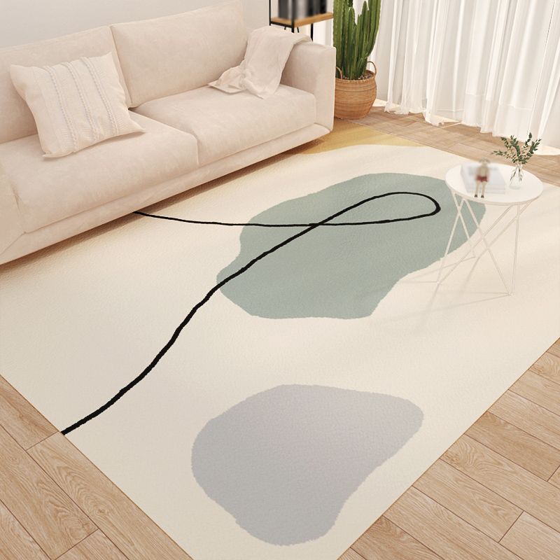 Brown Nordic Rug Polyester Contrast Color Rug Non-Slip Backing Rug for Drawing Room