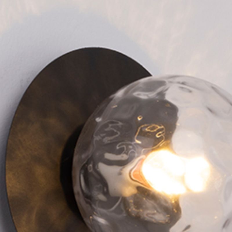 1-Light Wall Mount Light Spherical with Glass Shade for Living Room