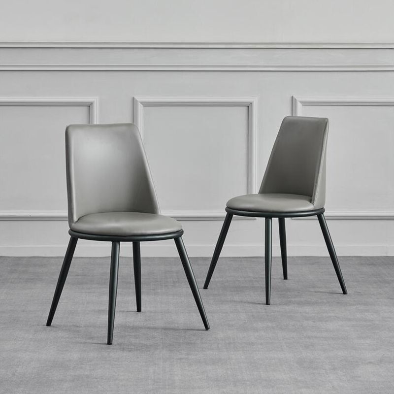 Modern Style Dining Chairs Armless Chair with Metal Legs for Kitchen