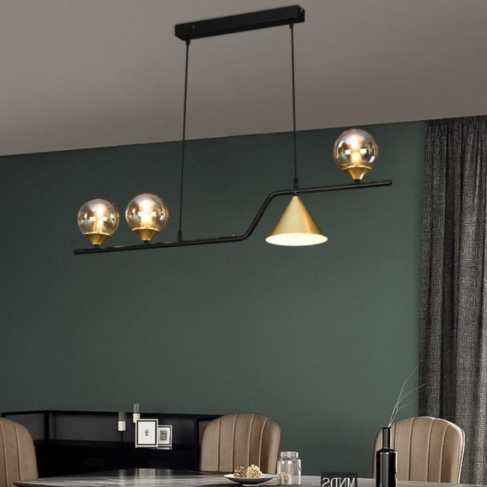 Round Island Lighting Fixture Modern-Style Glass Island Chandelier for Dinning Room