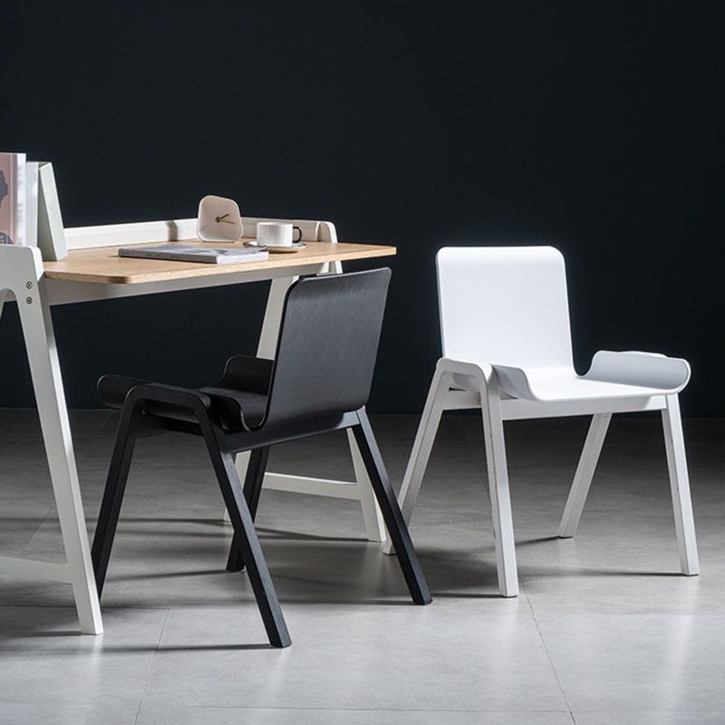 Eigentijdse stijl eetstoelen armloze stoelen voor keuken met houten benen