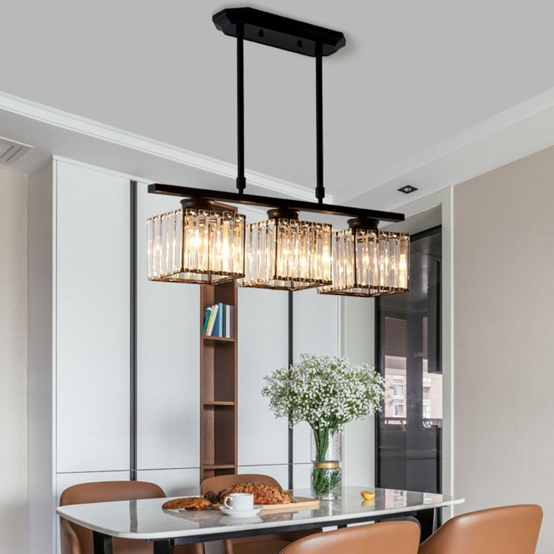 Square K9 Crystal Shade Island Light Contemporary Simplicity Lighting Freeture per cucina della sala da pranzo