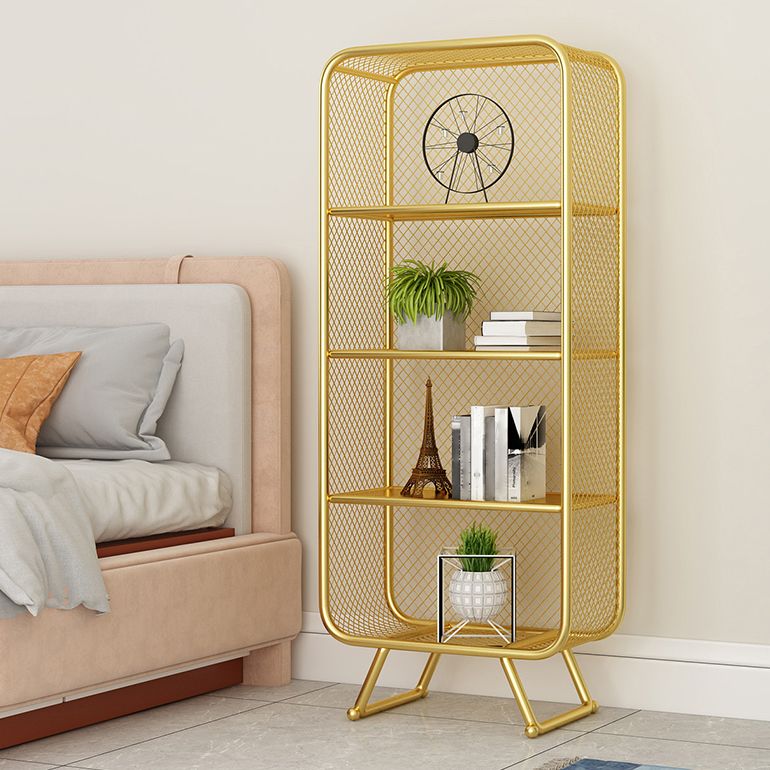 Modern Closed Bookshelf Metal Standard Bookcase With Rectangular Shelves