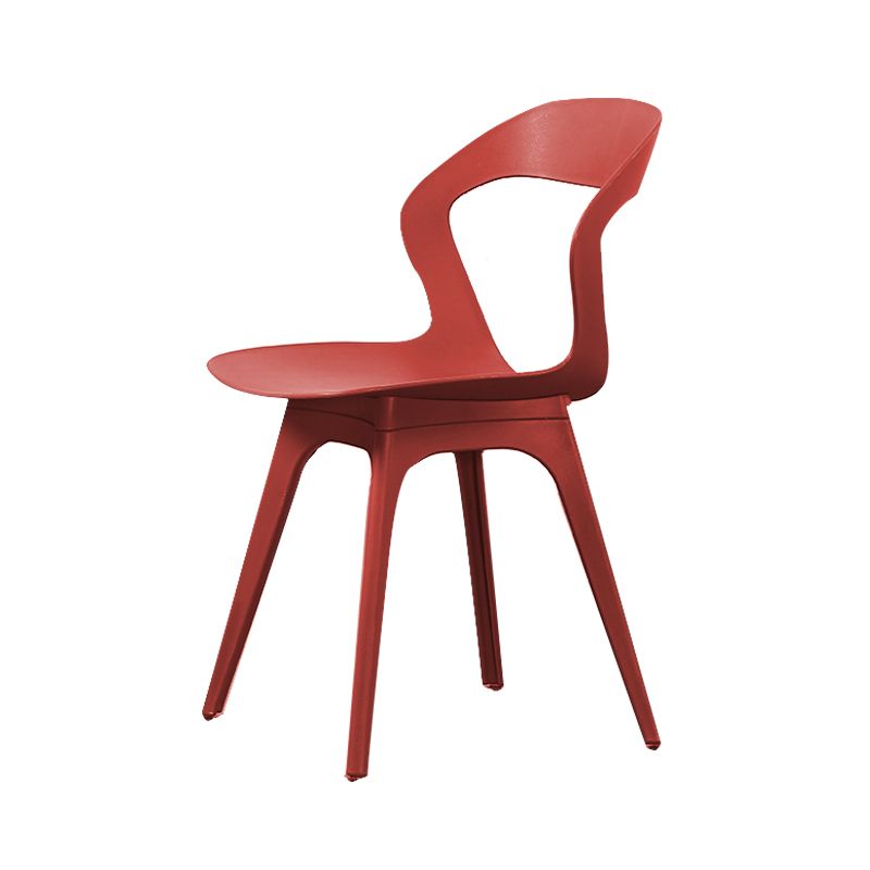 Contemporary Kitchen Dining Chair Vinyl Open Back Side Chair