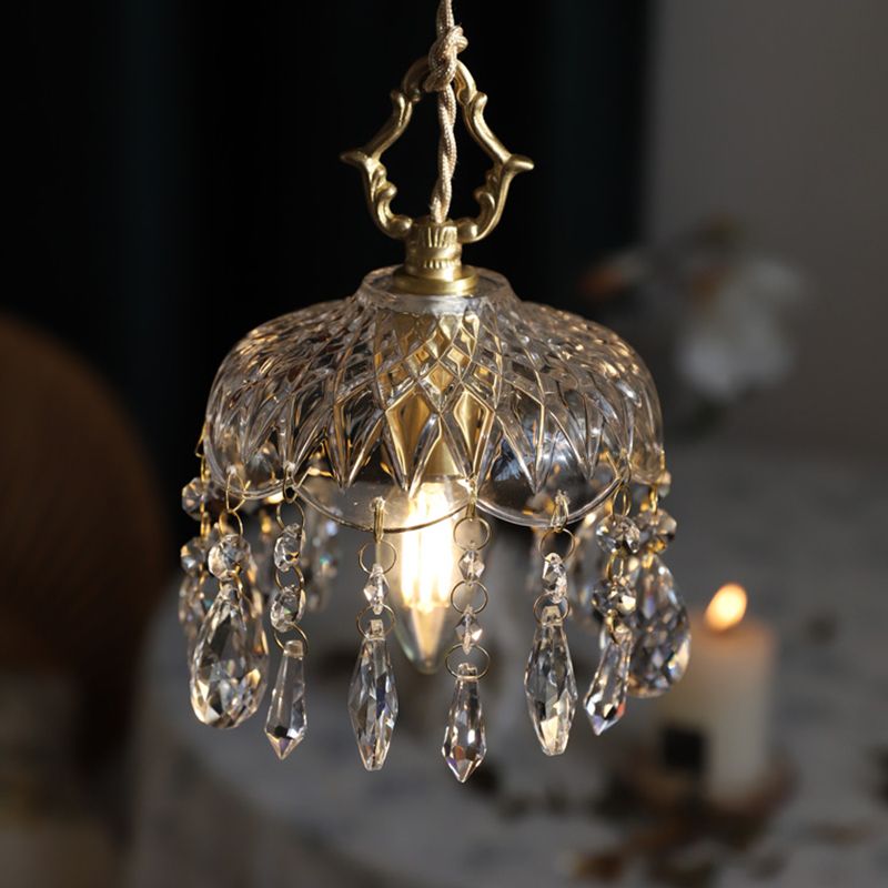 Modern Style Pendant Light 1 Light Minimalism Glass Hanging Light for Bedside