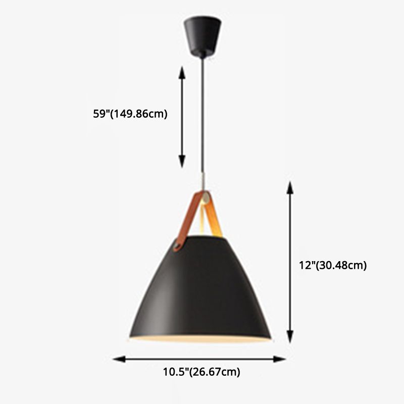 Apparecchio conico a ciondolo a ciondolo lampada a sospensione in metallo minimalista per sala da pranzo