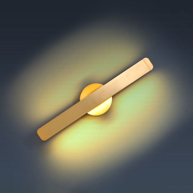 Lampada a parete a LED in alluminio spazzolato oro design rotabile in stile nordico semplicità da letto a parete luce