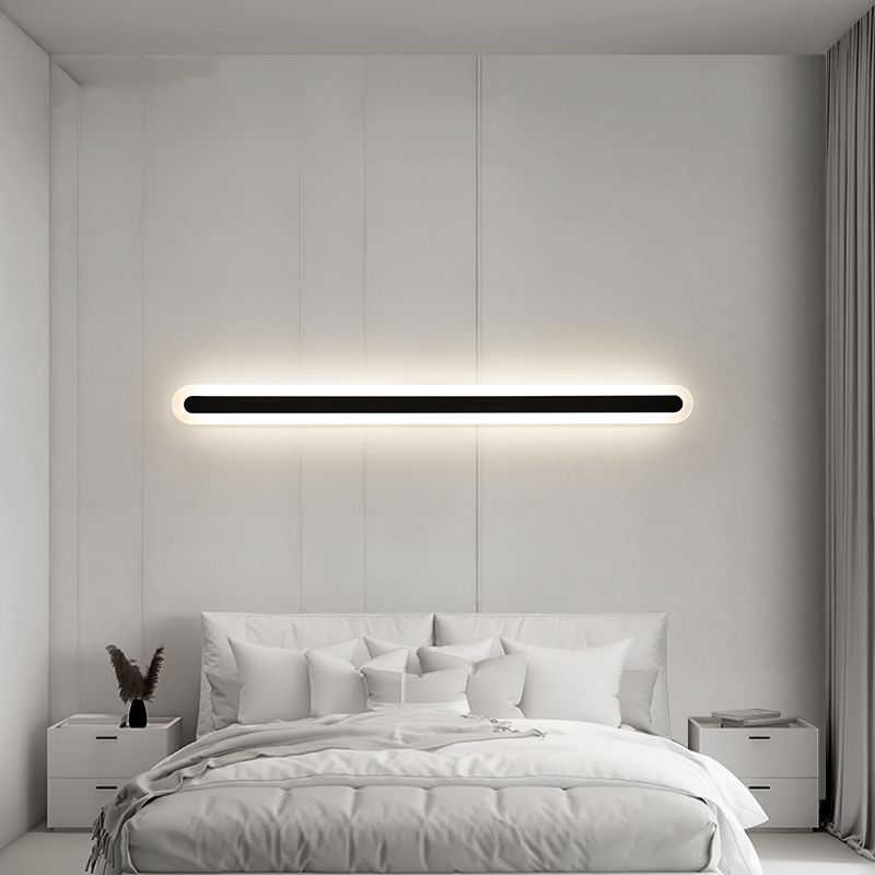 Metal Linear Shape Wall Light Modern Style 1-Light Wall Mounted Light Fixture