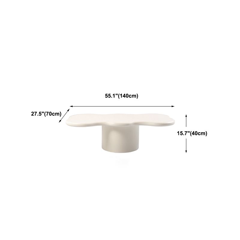 1 White Coffee Table Solid Wood Round Coffee Table Minimalist