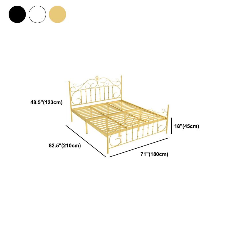 Single Metal Arched Headboard Bed Open-Frame Bed with Metal Legs
