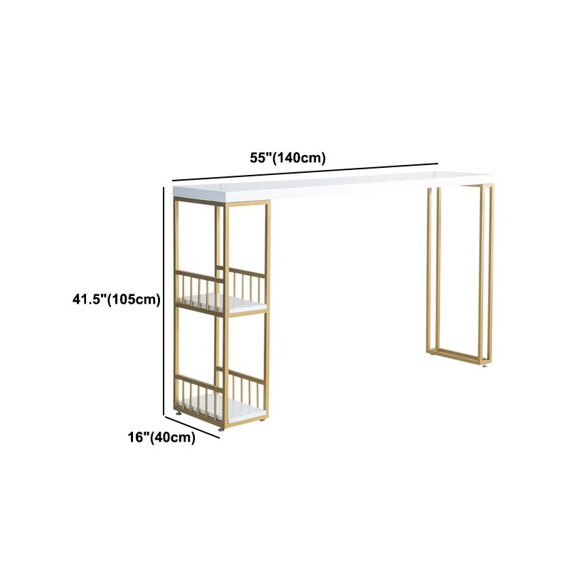 Glam 1/2/3 Pieces Wood Bar Table Set Rectangle Bar Table with High Stools for Kitchen