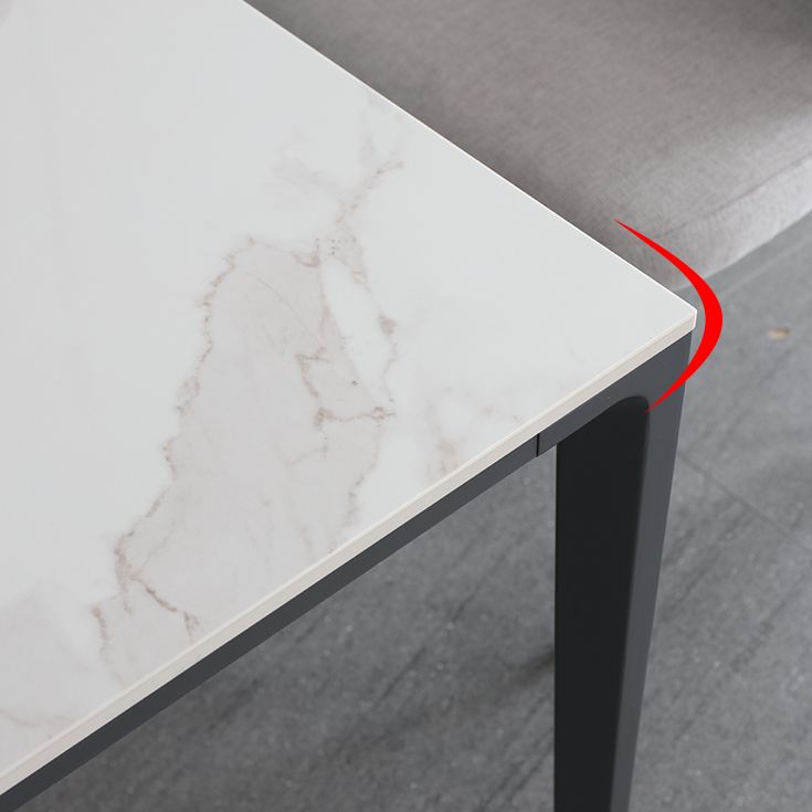 1/4/5/6/7 Pcs Metal Modern Dining Set with Rectangle Table Dinette Set