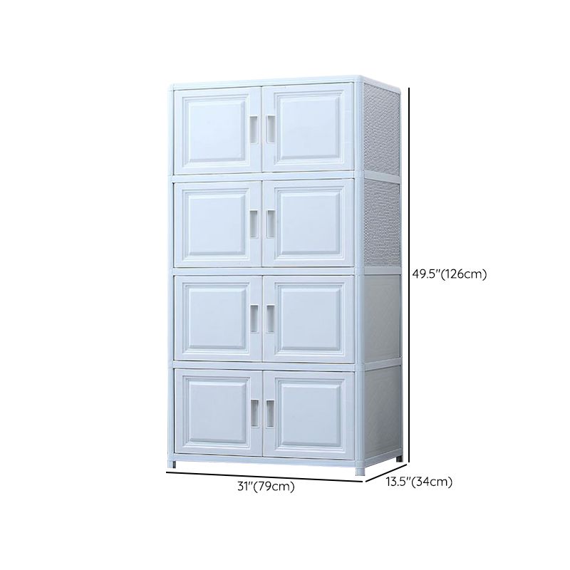 Contemporary Hinged Storage Cabinet Plastic Non-Hanging Armoire
