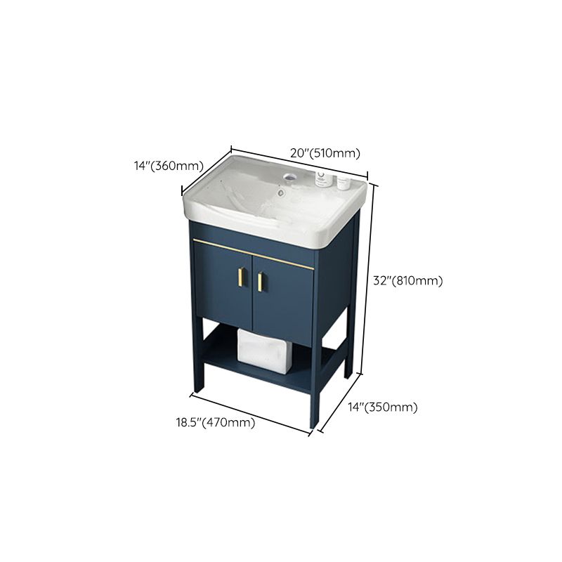 Contemporary Vanity Sink Mirror Cabinet Metal Vanity Cabinet with Storage Shelving
