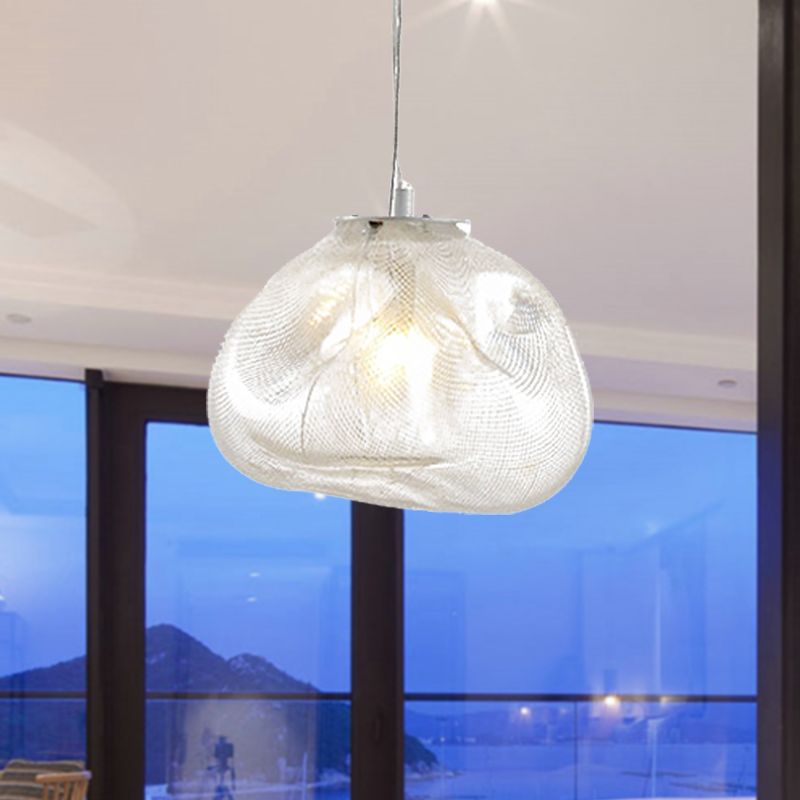 Luce a sospensione a forma di nuvola Contemporanea Clear/Smoke Grey Slown a mano 1 Bulbo Lampada per appenderla