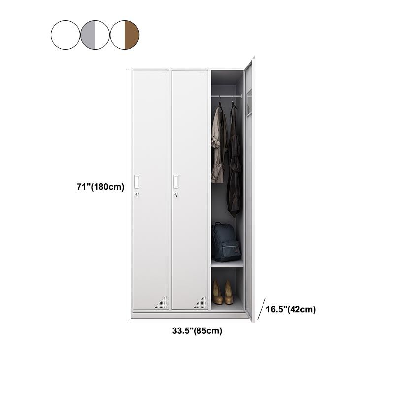 Contemporary Metal Wardrobe Freestanding Wardrobe Closet with Locks