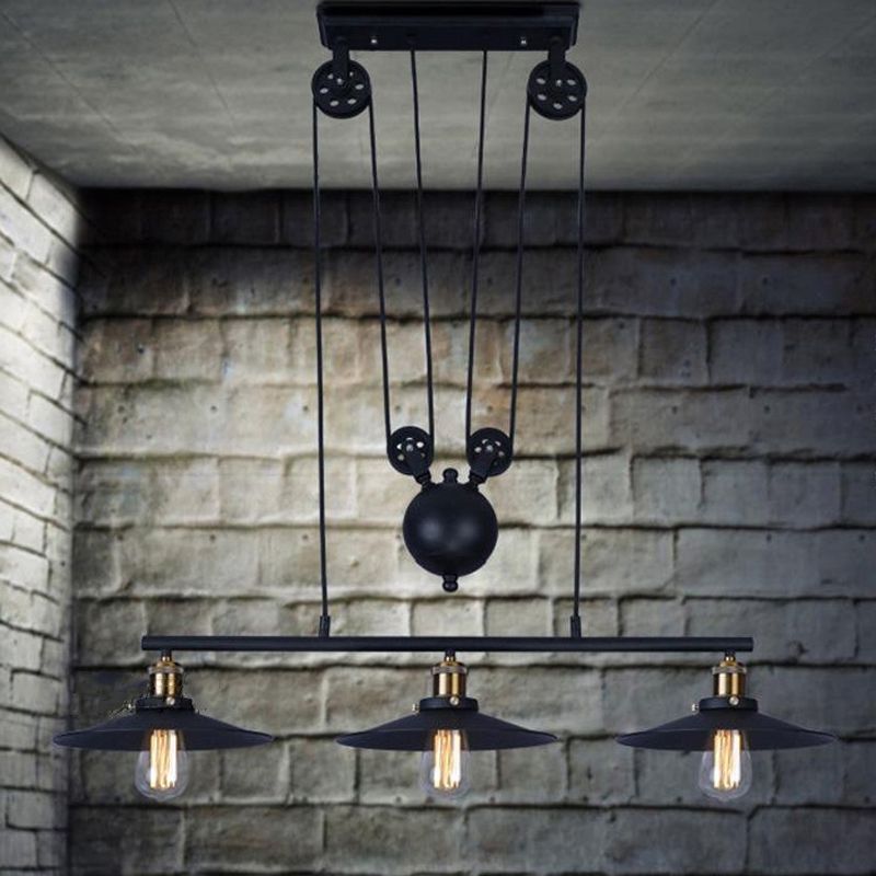 Industrial Style Cone Shape Island Light Metal Chandelier Lamp for Dining Room
