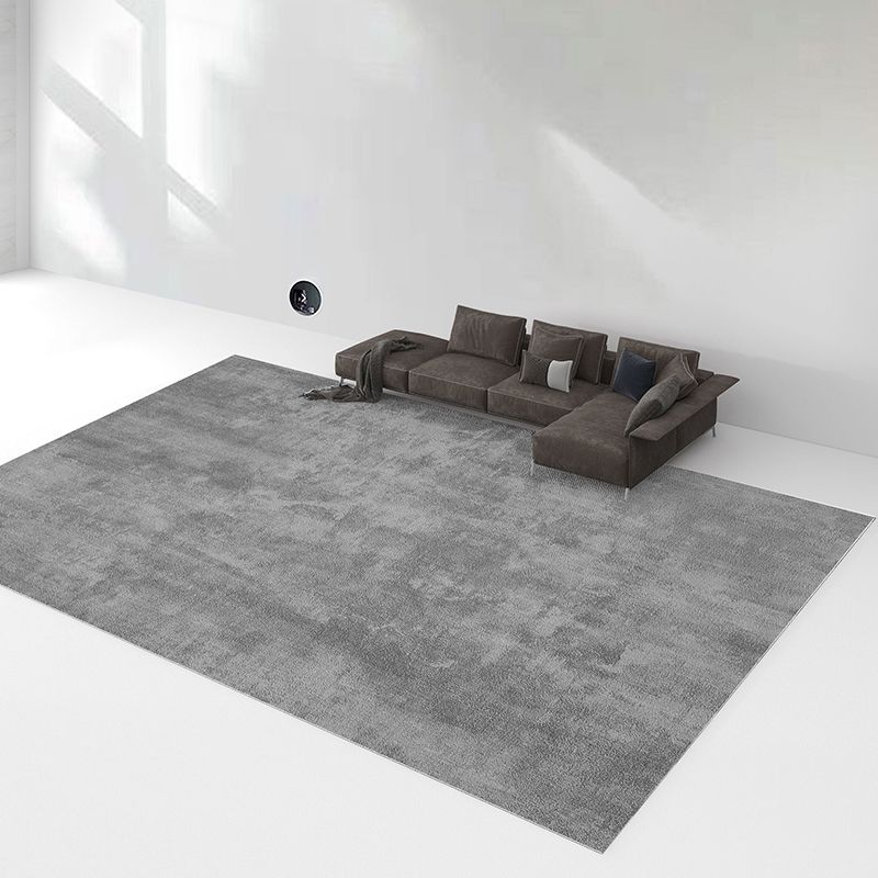 Solid Color Simple Indoor Rug Polyester Gradient Effect Carpet Non-Slip Backing Rug for Living Room