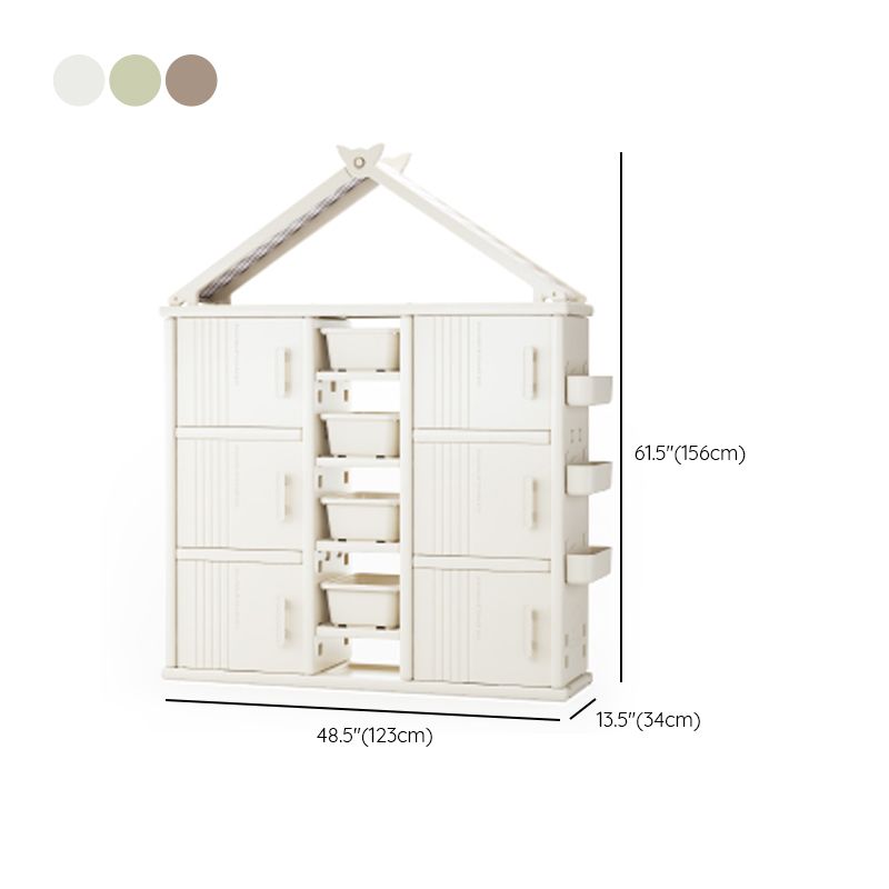 Modern Style Plastic Frame Wardrobe Freestanding Wardrobe with Shelves and Clothes Rail